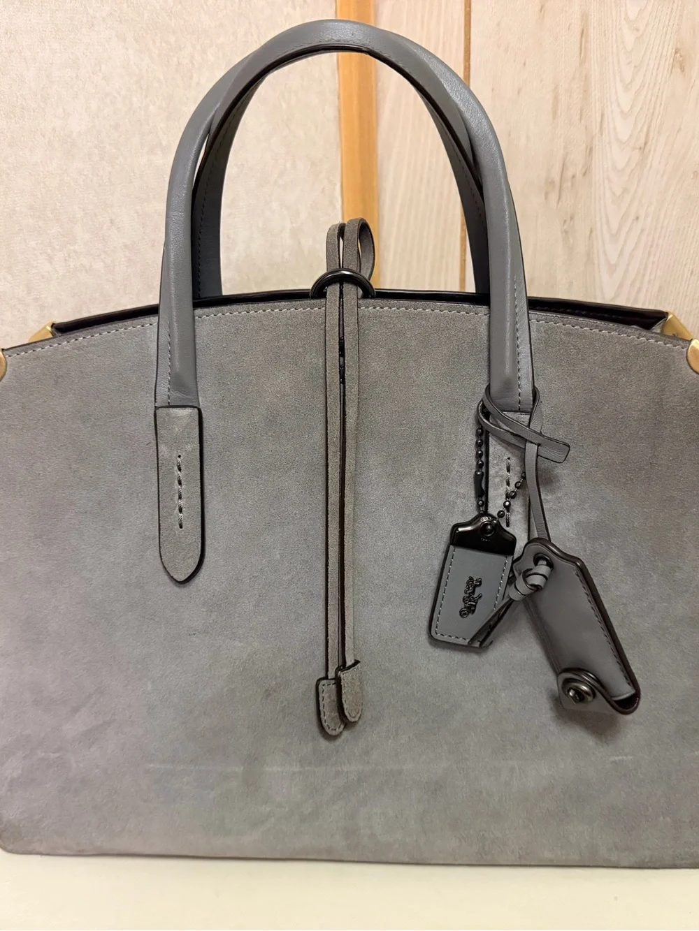 Coach 1941 Cooper Carryall Gray Suede Tote and Crossbody Strap